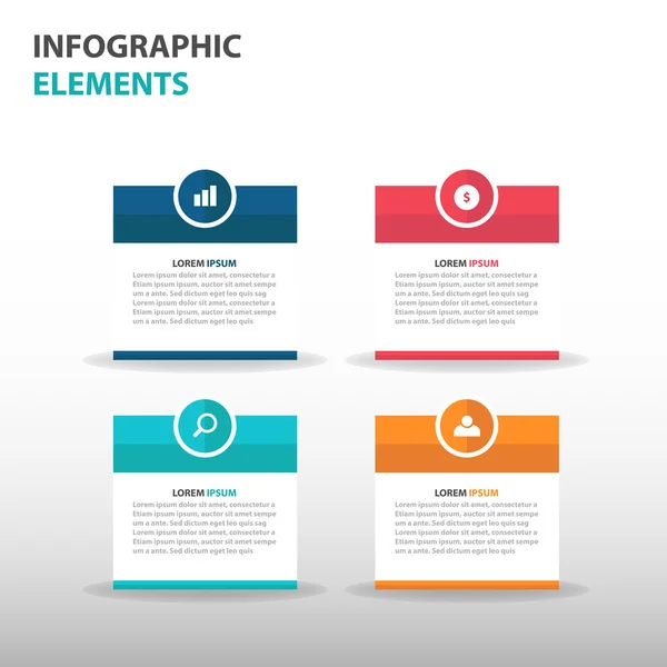 Abstrato caixa de texto negócio Infográficos elementos, modelo de apresentação design plano vetor ilustração para web design marketing publicidade —  Vetores de Stock