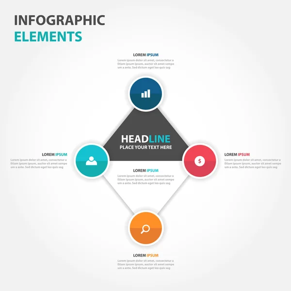 Абстрактный треугольник бизнес Инфографика элементы, шаблон презентации плоский дизайн векторной иллюстрации для веб-дизайна маркетинговой рекламы — стоковый вектор