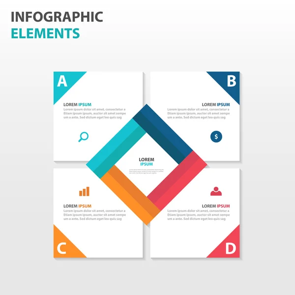 Elementos de infografía, plantilla de presentación ilustración vectorial de diseño plano para publicidad de marketing de diseño web — Vector de stock