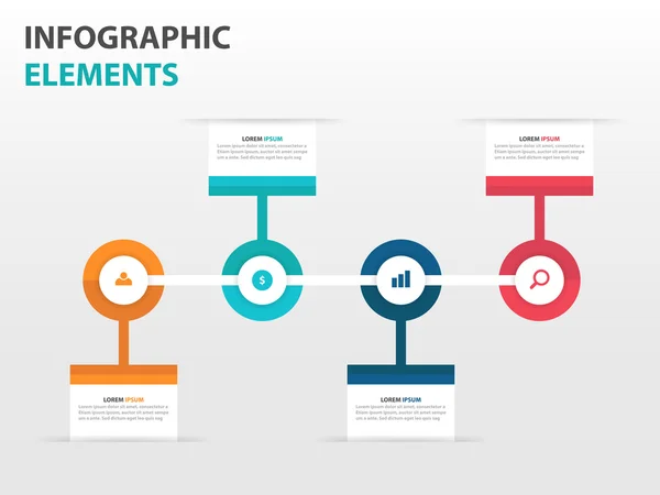 Cronología de negocio de círculo abstracto Elementos de infografía, plantilla de presentación diseño plano vector ilutración para publicidad de marketing de diseño web — Vector de stock