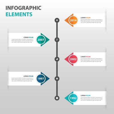 Zaman çizelgesi iş Infographics elemanları, sunu şablonu düz tasarım vektör çizim reklam pazarlama web tasarım için soyut