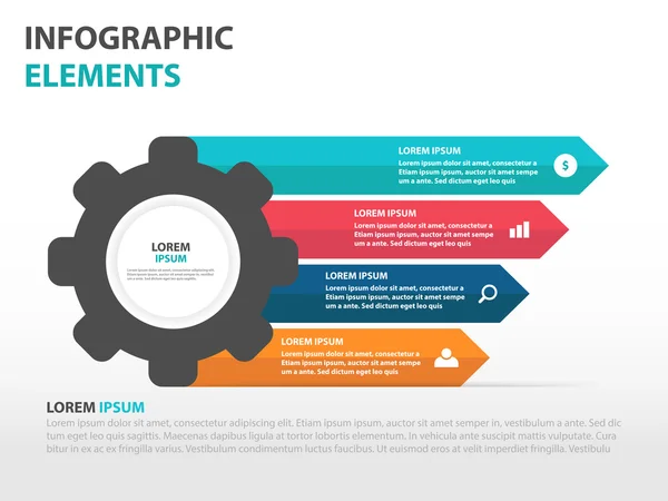 Abstrato engrenagem engrenagem negócio Infográficos elementos, apresentação modelo plana design vetor ilustração para web design marketing publicidade — Vetor de Stock