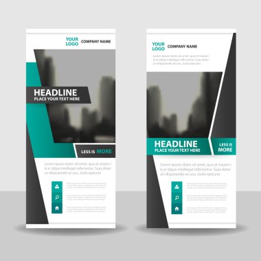 Yeşil etiket olarak iş broşür afiş afiş tasarımı, kapak sunu soyut geometrik arka plan, modern yayın x- ve bayrak-banner, dikdörtgen boyutu düzeninde topla.