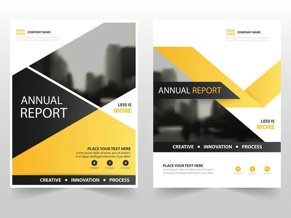 Sarı siyah iş broşür broşür ve ilan yıllık rapor şablonu tasarım, kitap kapak düzeni tasarımı, iş sunu şablonu, a4 boyutu tasarım — Stok Vektör