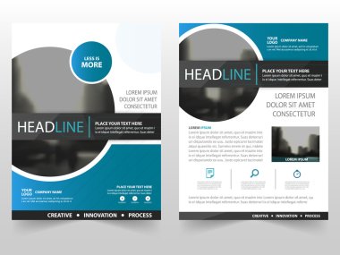 Blue black circle business Brochure Leaflet Flyer annual report template design, book cover layout design, abstract business presentation template, a4 size design clipart