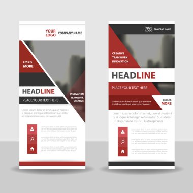 Red black roll up business brochure flyer banner design , cover presentation abstract geometric background, modern publication x-banner and flag-banner, layout in rectangle size. clipart