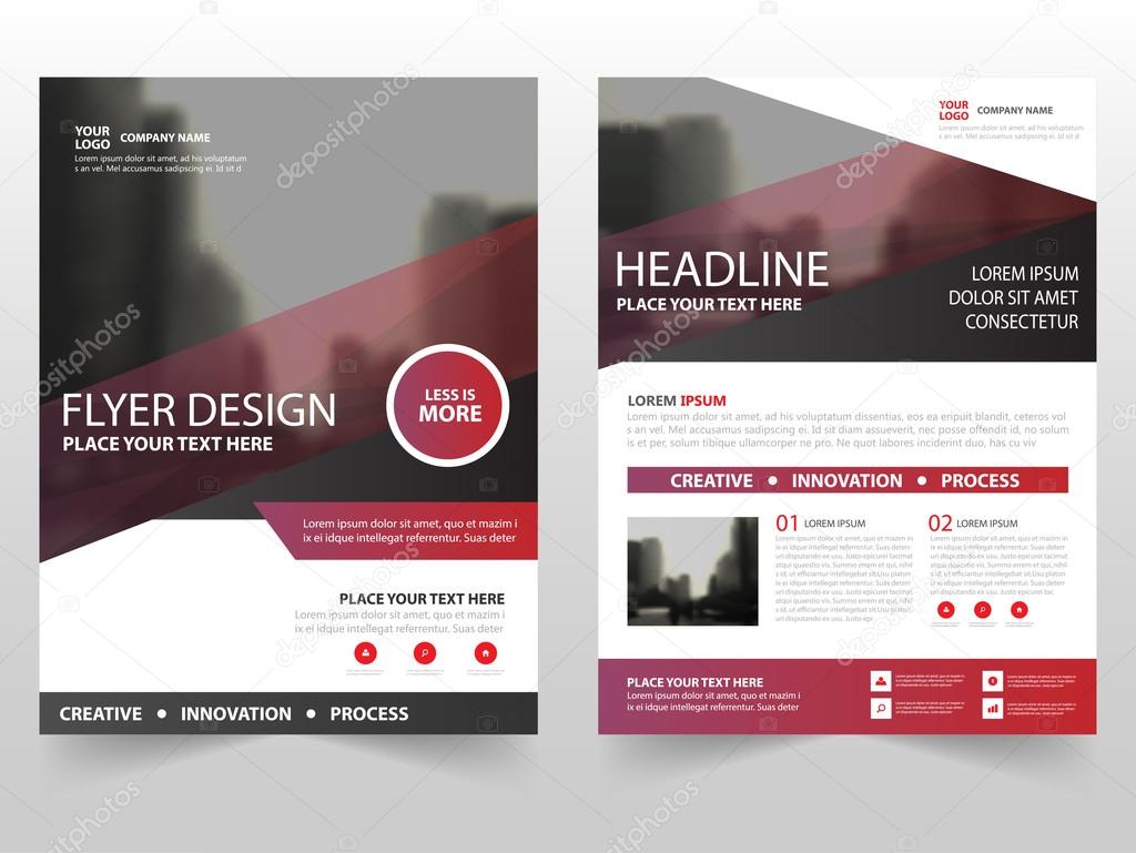 red purple business brochure leaflet flyer annual report template
