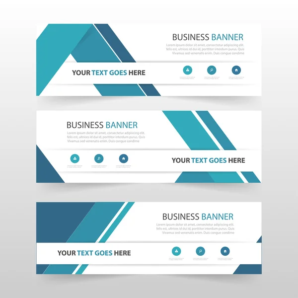 Blau abstraktes Dreieck Corporate Business Banner Vorlage, horizontale Werbung Business Banner Layout-Vorlage flache Design-Set, sauber abstrakte Cover-Header Hintergrund für Website-Design — Stockvektor