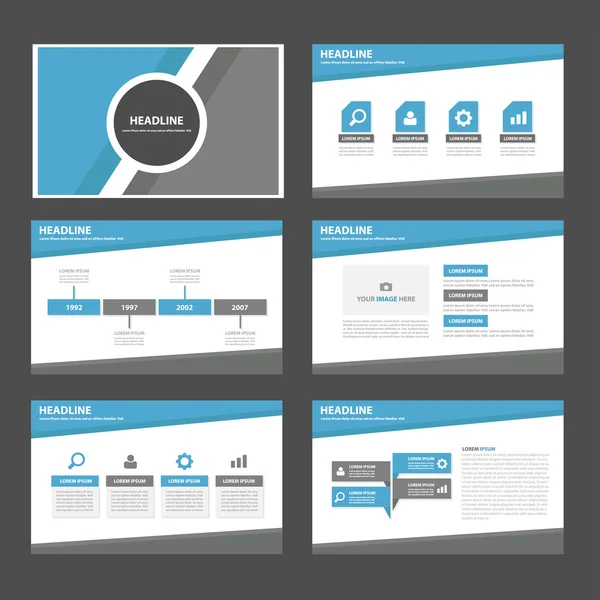 Coloridos elementos infográficos plantillas de presentación conjunto de diseño plano — Vector de stock