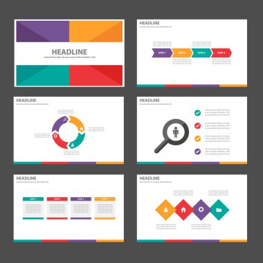 Green Orange red purple presentation templates Infographic elements flat design set for brochure flyer leaflet marketing advertising