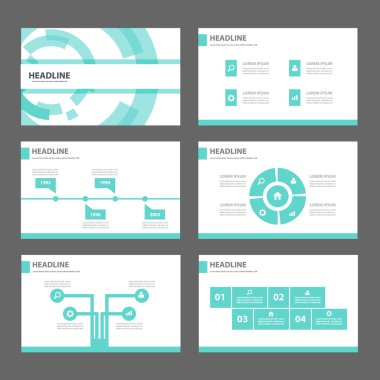 Blue technology presentation templates Infographic elements flat design set for brochure flyer leaflet marketing advertising