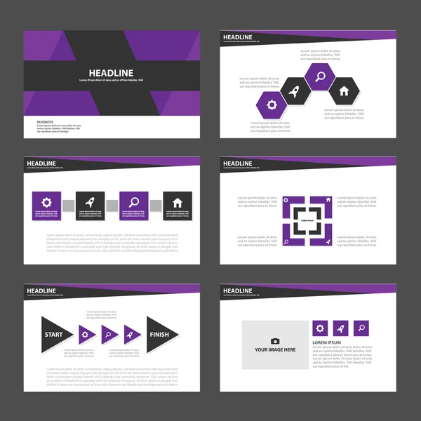 Blauwe en zwarte presentatie sjablonen Infographic elementen platte ontwerp instellen voor brochure folder Folder marketing reclame — Stockvector