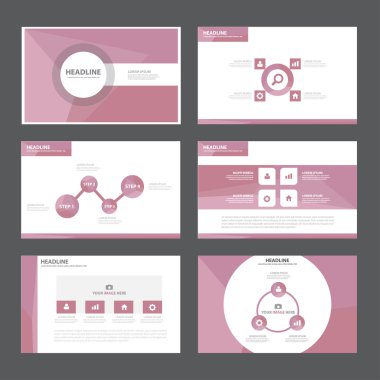 Sunu şablonları Infographic öğeleri düz tasarım reklam pazarlama broşür el ilanı broşür için ayarla mor