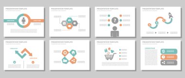 Orange green presentation templates Infographic elements flat design set for brochure flyer leaflet marketing advertising clipart