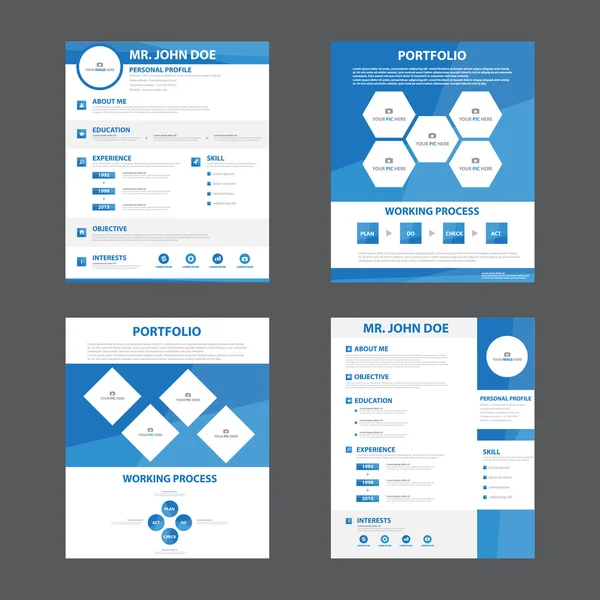 Smart CV créatif profil d'entreprise CV vitae template layout flat design for job application publicité marketing — Image vectorielle