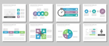 Green blue purple presentation templates Infographic elements flat design set for brochure flyer leaflet marketing advertising