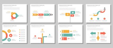 Green red orange presentation templates Infographic elements flat design set for brochure flyer leaflet marketing advertising