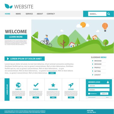 Website design template layout for business