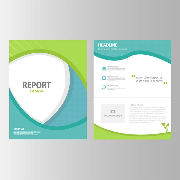 Blue green black brochure flyer leaflet presentation templates Infographic elements flat design set for marketing advertising — Stock Vector