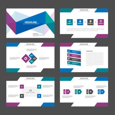 Green blue purple presentation templates Infographic elements flat design set for brochure flyer leaflet marketing advertising