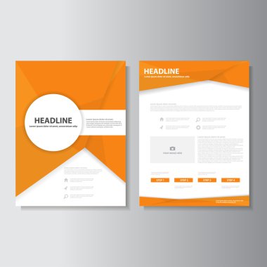 Orange brochure flyer leaflet presentation templates Infographic elements flat design set for marketing advertising clipart