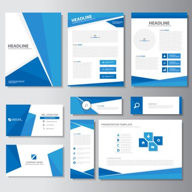 Green business presentation templates Infographic elements flat design set for brochure flyer leaflet marketing advertising