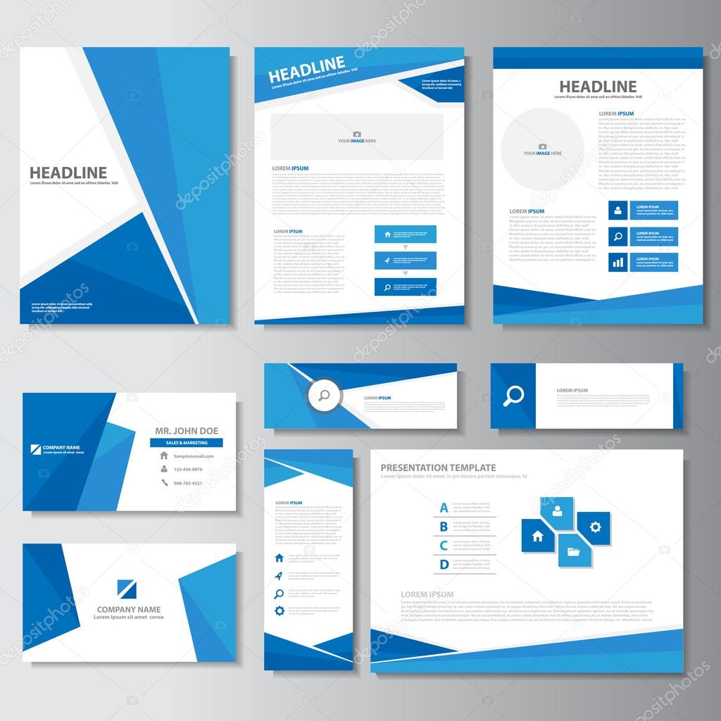 Green business presentation templates Infographic elements flat design set for brochure flyer leaflet marketing advertising