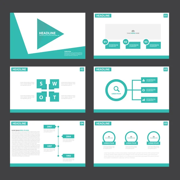 Gröna presentation mallar Infographic element platt design för broschyr flyer broschyr marknadsföring reklam — Stock vektor