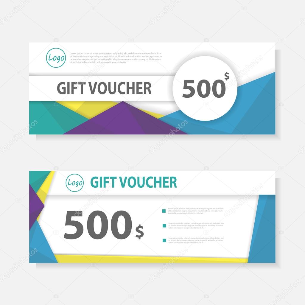 colorful gift voucher template with colorful pattern cute gift colorful images coupon