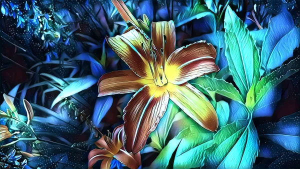 Blooming Orange Lily Summer Garden — Stock Photo, Image