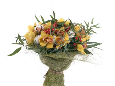 Festival için damat ve gelin Çiçek demetleri