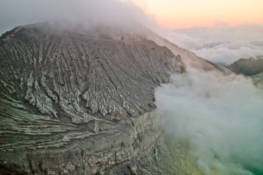 Ijen Dağı, Banyuwangi, Doğu Java, Endonezya 'nın güzel manzarası