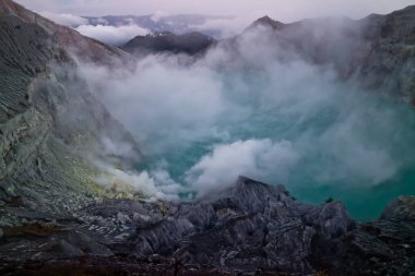 Ijen Dağı, Banyuwangi, Doğu Java, Endonezya 'nın güzel manzarası
