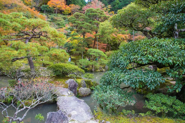 Giardino giapponese nel tempio di Ginkakuji — Foto Stock