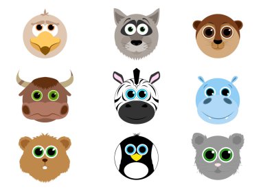 Sevimli yüz hayvan topluluğu