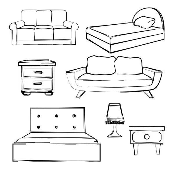 El çizimi mobilya deseni — Stok Vektör © xarkx 10245271