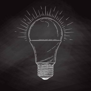 Çizim lambası karatahtaya izole edilmiş. Vektör illüstrasyonu