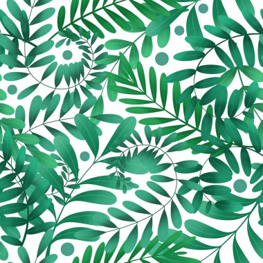 Doğal, pürüzsüz desen. Farklı bitkilerden yapraklar, dallar ve meyveler.