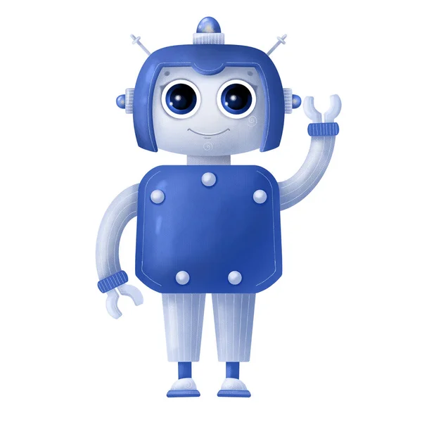 Cute Fantastyczny Robot Izolowane Białym Tle — Zdjęcie stockowe