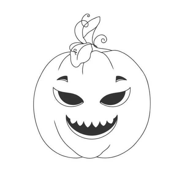 Zucca Con Faccia Sorridente Zucca Halloween Felice Halloween Vettoriale Illustrazione — Vettoriale Stock