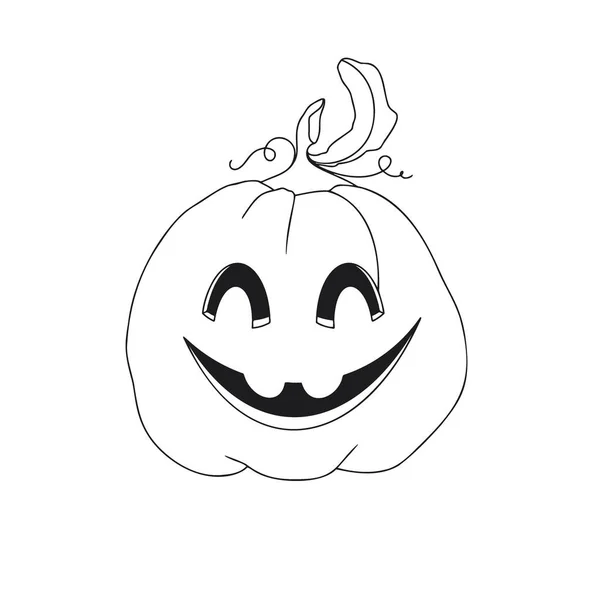 Kürbis Mit Einem Lächelnden Gesicht Halloween Kürbis Happy Halloween Vector — Stockvektor