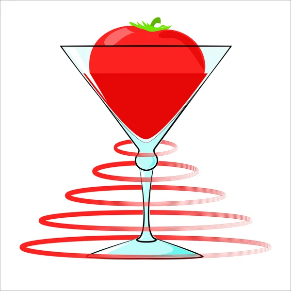 Tomatensaft im Glas — Stockvektor