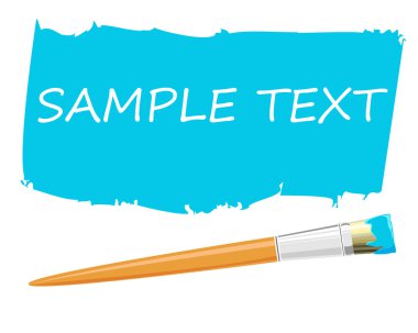 Mavi bir arka plan üzerinde mavi boya ile fırça