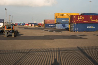 Kingston üzerine Hull, Birleşik Krallık - 3 Temmuz 2021: Kingston üzerine Hull, Birleşik Krallık - 3 Temmuz 2021: P & O Nakliye Terminali.
