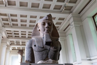 İngiliz Müzesi 'ndeki Ramses II heykeline tanık olun. Londra, İngiltere, 21 Ekim 2023