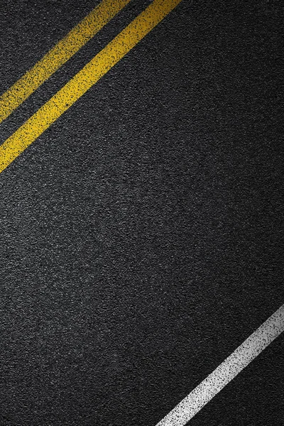 Düzey Asfaltlı yol bölen bir beyaz ve sarı çizgili. Asfalt, en iyi görünüm doku.