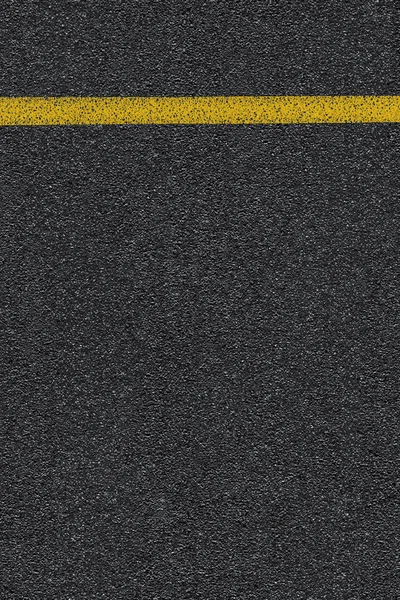 Vodorovné asfaltové silnici s dělící žlutými pruhy. Povrch asfalt, horní pohled. — Stock fotografie