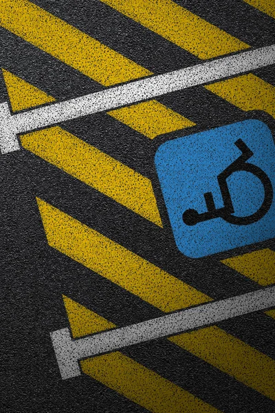 Gładka asfaltowa droga z parkingu dla osób niepełnosprawnych. Tekstura widok asfalt, top. — Zdjęcie stockowe