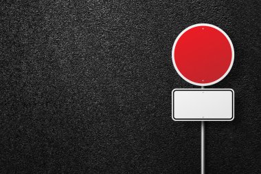 Asfalt arka planda boş yol işaretleri. Asfalt dokusu, üst görünüm.