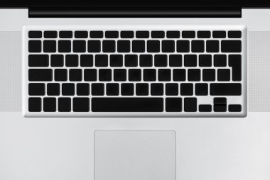 Açık dizüstü bir siyah tuşları ile.